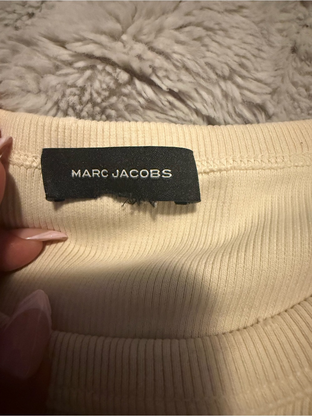 Marc Jacobs Cream Ribbed Top - Picture 3 of 4